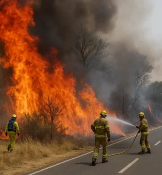 Un incendio en Plasencia activa el nivel 1 del Plan Infoex y corta la N-630 por peligro extremo