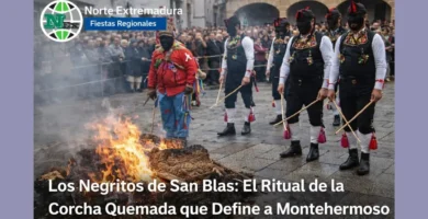 Los Negritos de San Blas: El Ritual de la Corcha Quemada que Define a Montehermoso