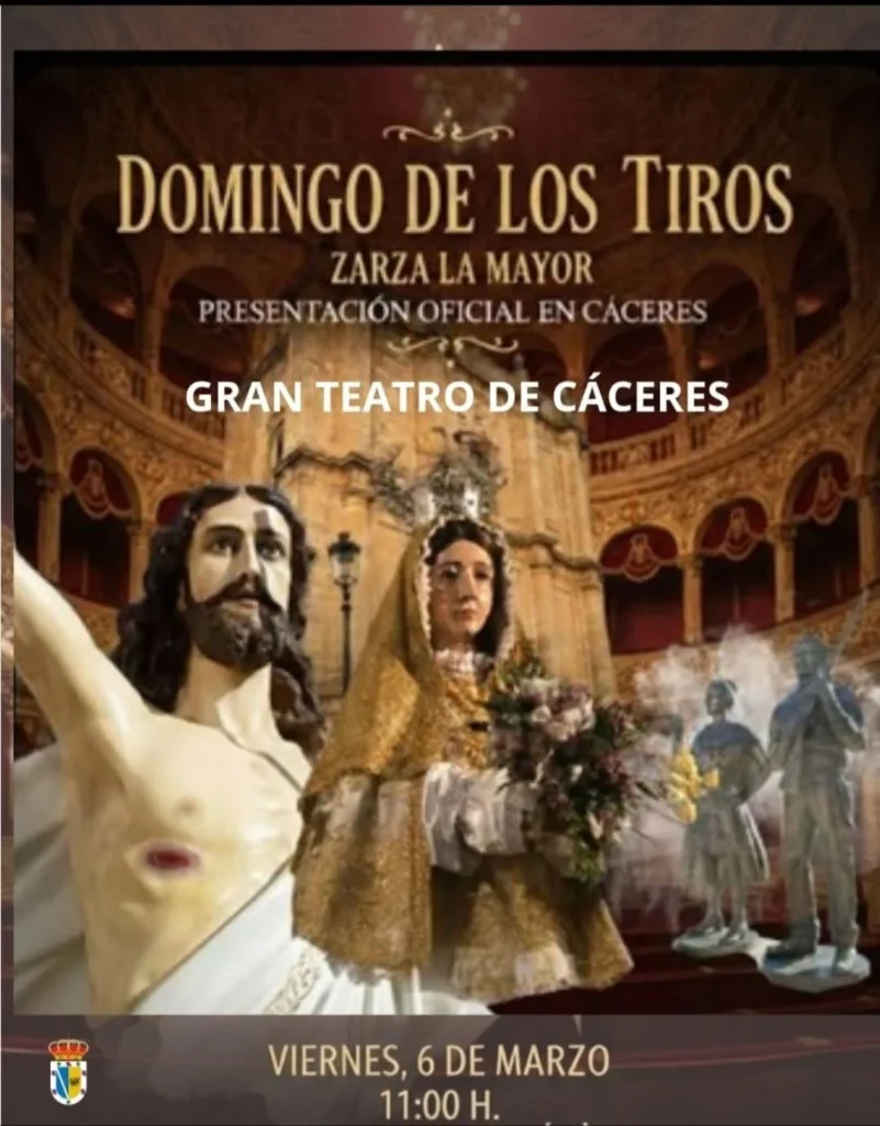 Presentación del Domingo de los Tiros de Zarza la Mayor en Cáceres